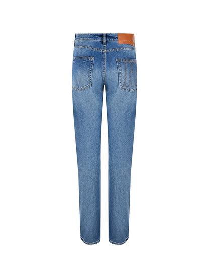 Mid Rise Straight Leg Jeans is