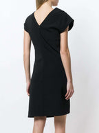 Helmut Lang - Рокли - Black Asymmetric Short - Sleeve Dress - Love|Labels