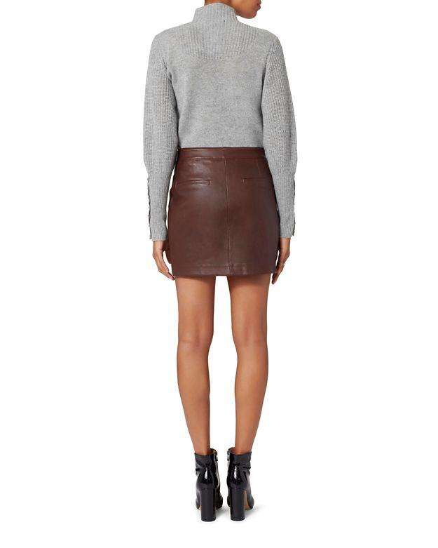 Helmut Lang - Поли - Brown Leather Mini Skirt - Love|Labels