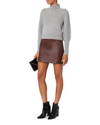 Helmut Lang - Поли - Brown Leather Mini Skirt - Love|Labels