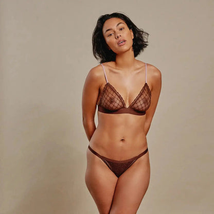 Love Stories Intimates - Бельо - Бикини - Wild Rose Shiny Brown Briefs - Love|Labels