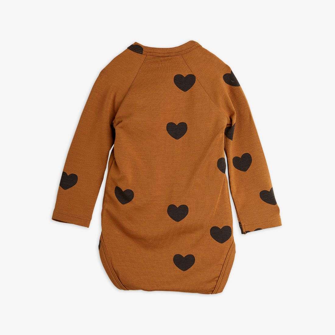 Mini Rodini - Ромпери - Basic Hearts Wrap Body Brown - Love|Labels