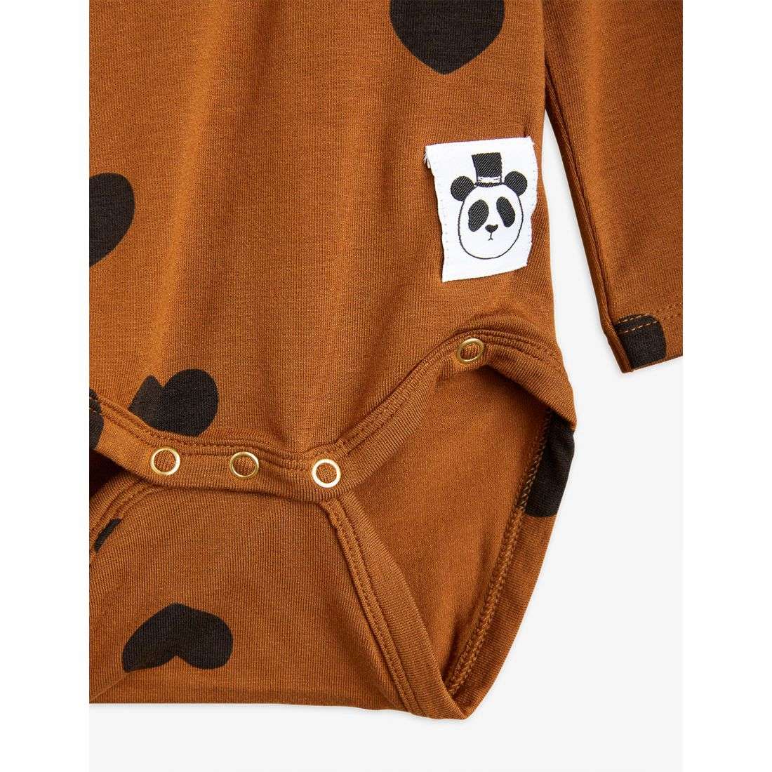 Mini Rodini - Ромпери - Basic Hearts Wrap Body Brown - Love|Labels
