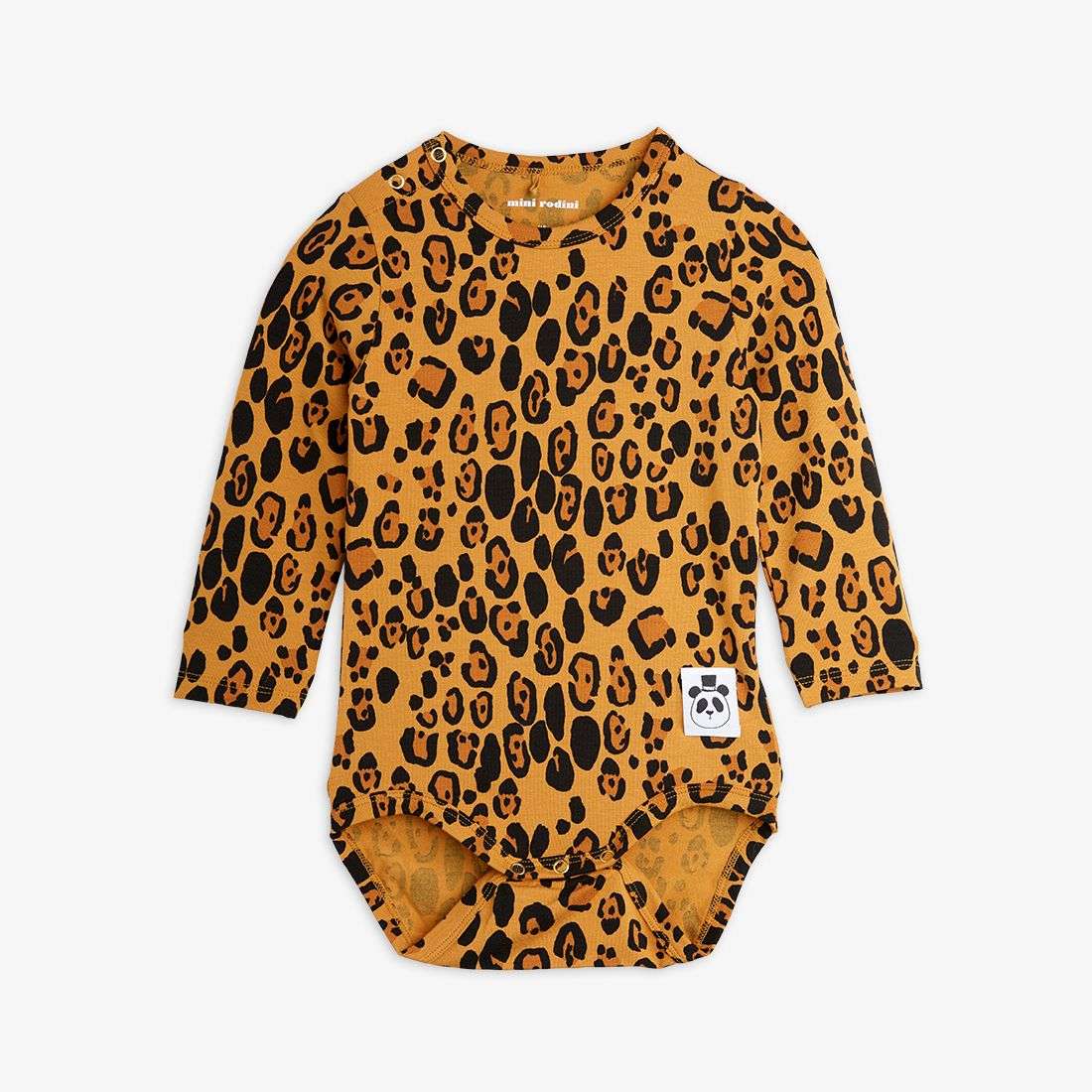 Mini Rodini - Ромпери - Basic Leopard Long Sleeve Body - Love|Labels