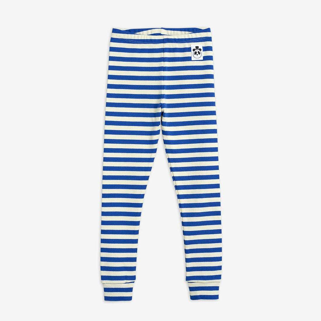 Mini Rodini - Клинове - Blue Stripe Ribbed Leggings - Love|Labels
