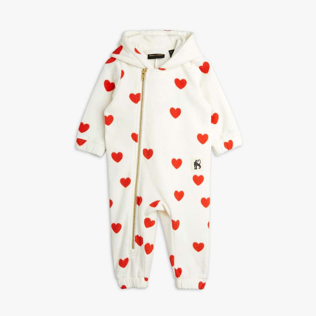 Mini Rodini - Ромпери - Hearts Fleece Romper - Love|Labels