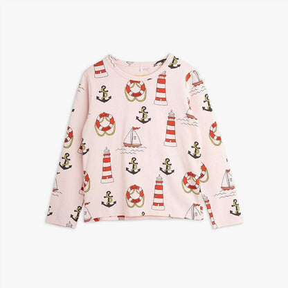 Mini Rodini - Блузи - Pink Print Long - Sleeve T-Shirt - Love|Labels
