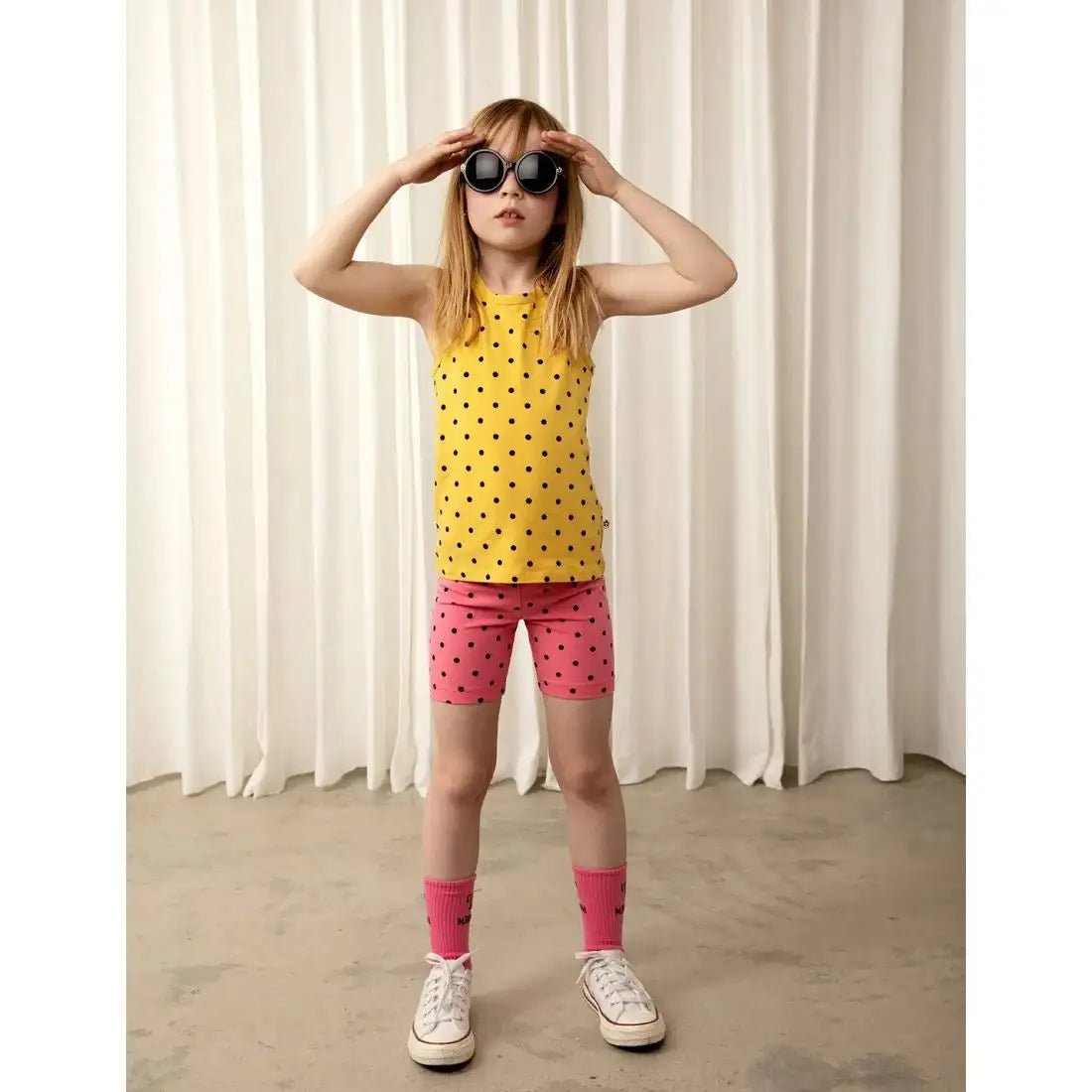 Mini Rodini - Клинове - Polka Dot Biker Shorts Pink - Love|Labels