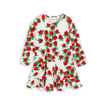 Mini Rodini - Рокли - Red Roses Long - Sleeve Dress - Love|Labels