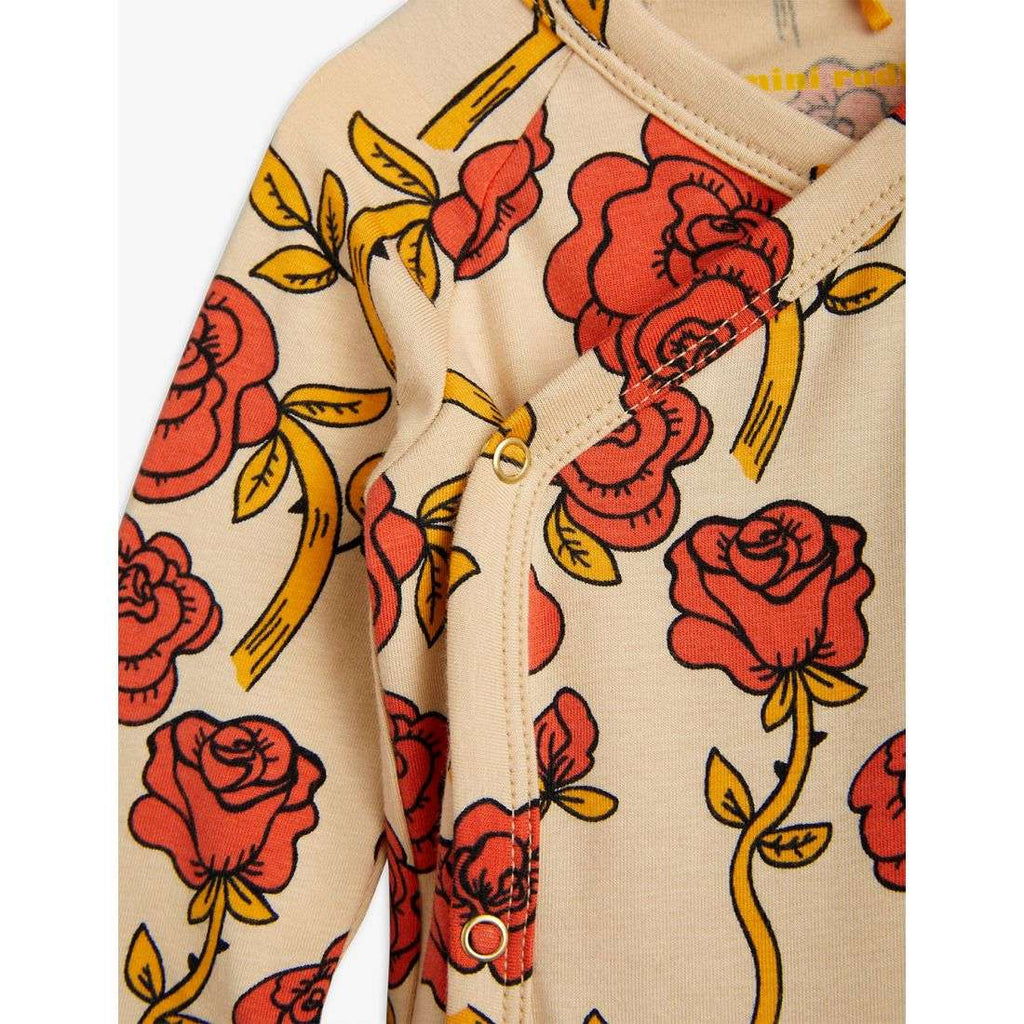 Mini Rodini - Ромпери - Roses Wrap Bodysuit Red - Love|Labels