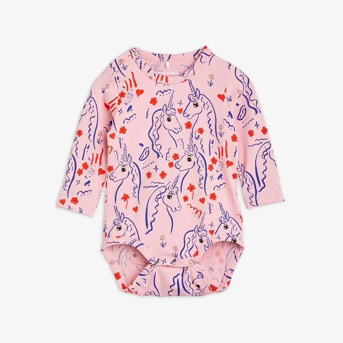 Mini Rodini - Ромпери - Unicorns Long - Sleeve Bodysuit - Love|Labels