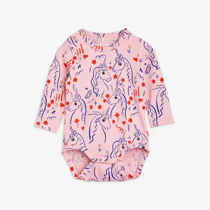 Mini Rodini - Ромпери - Unicorns Long - Sleeve Bodysuit - Love|Labels