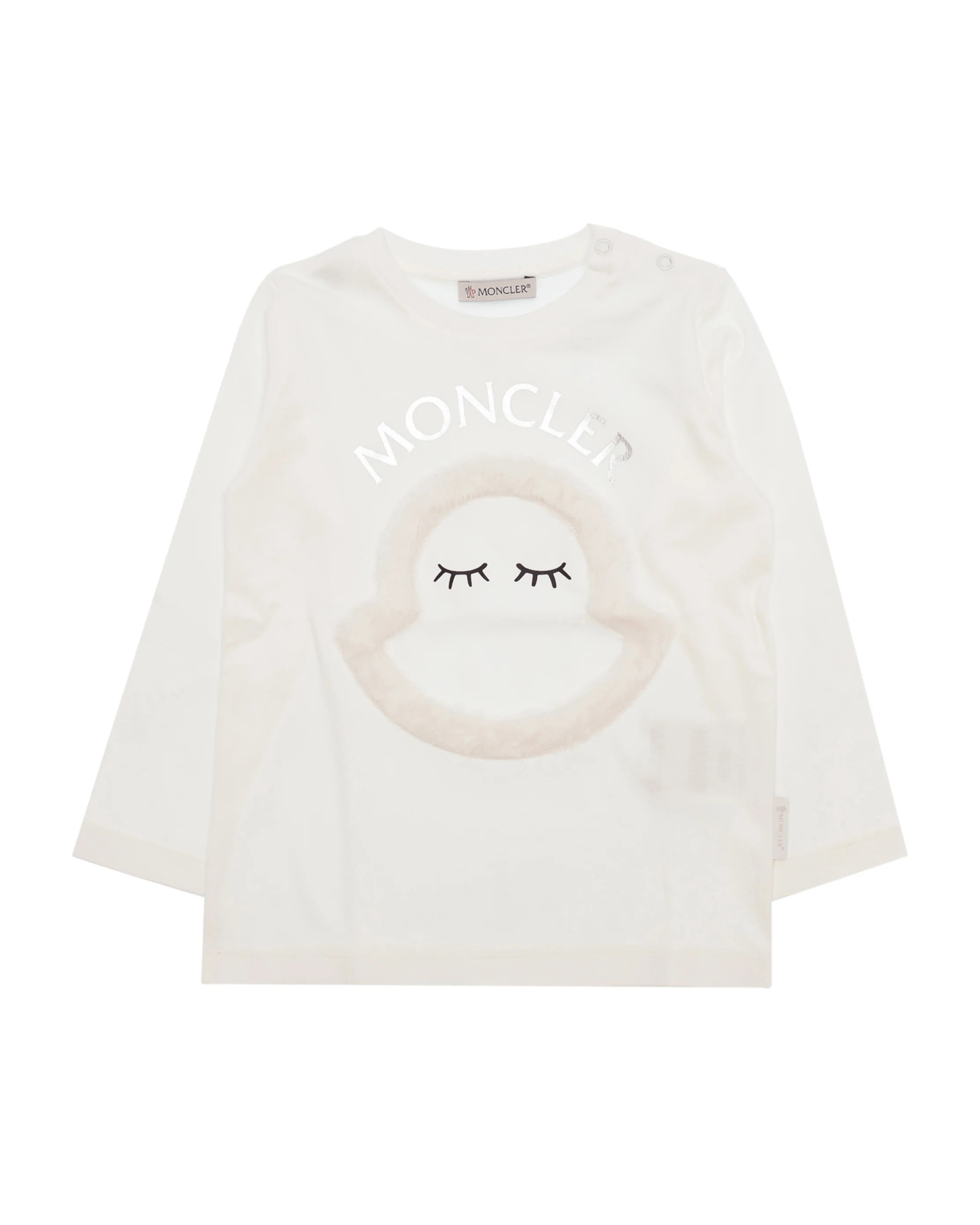 MONCLER - Блузи - White Print Longsleeve T-Shirt - Love|Labels