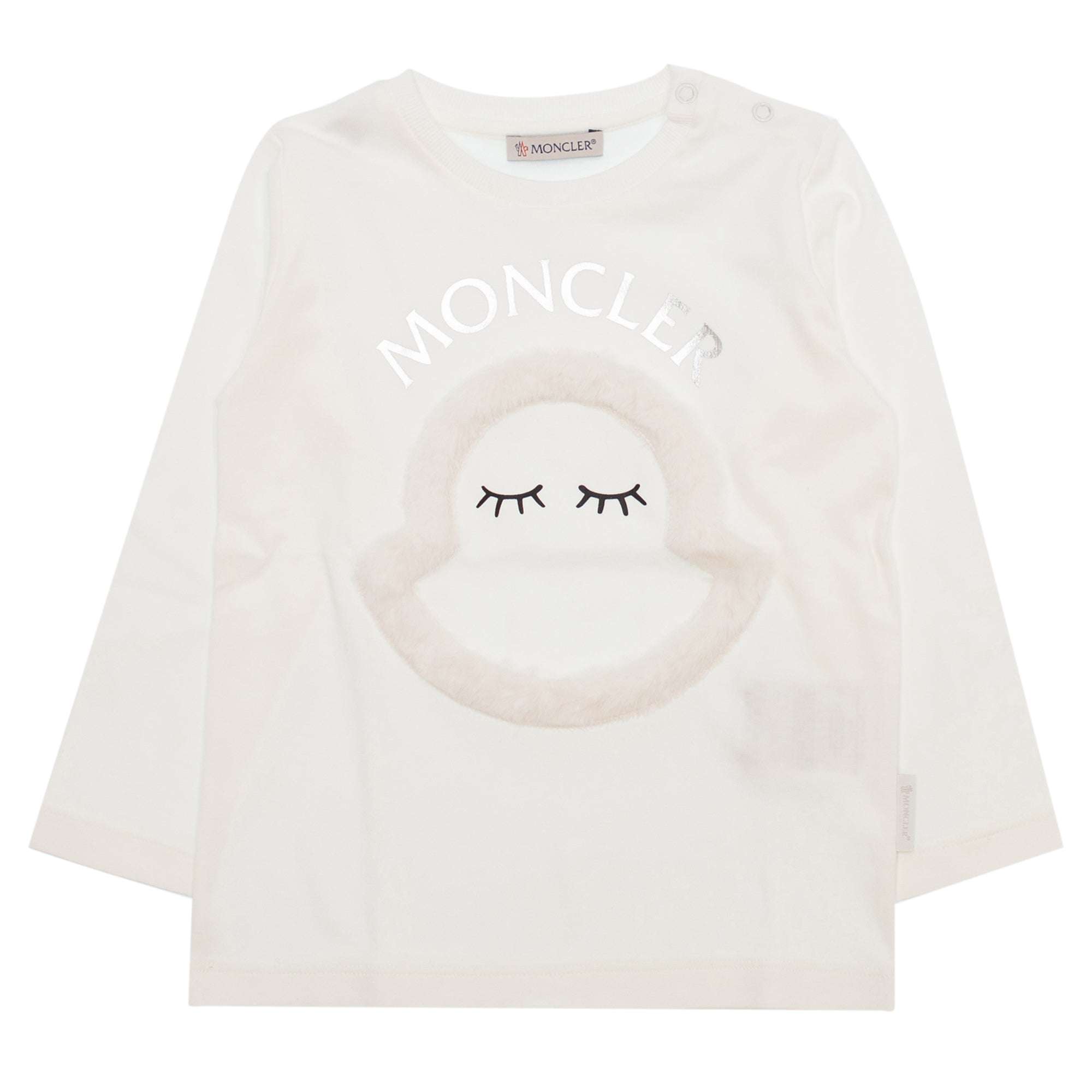 MONCLER - Блузи - White Print Longsleeve T-Shirt - Love|Labels