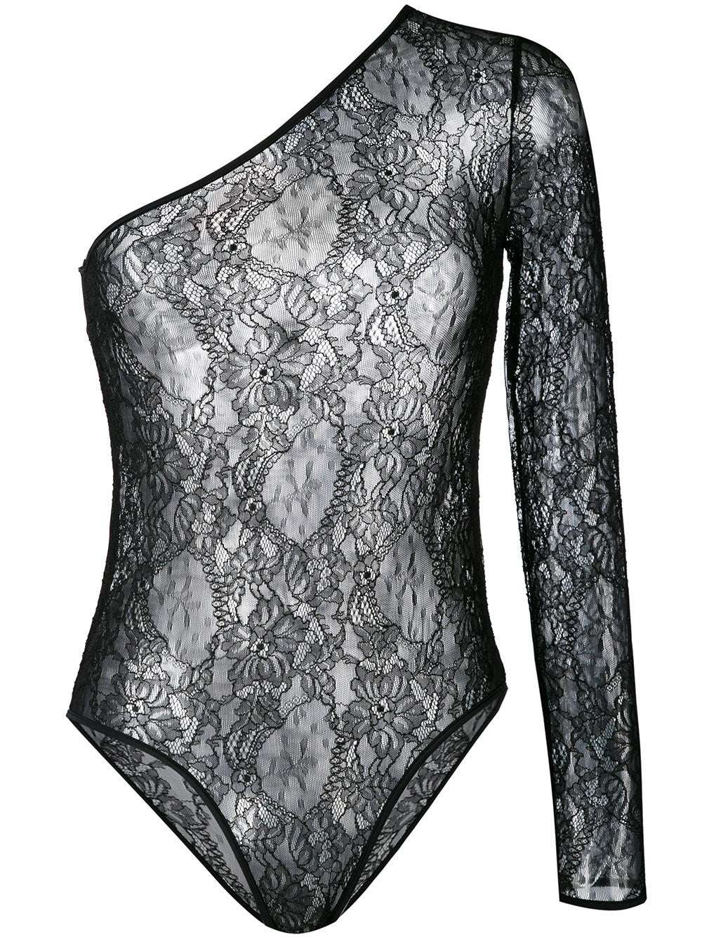 MSGM - Блузи - Black Lace Bodysuit - Love|Labels