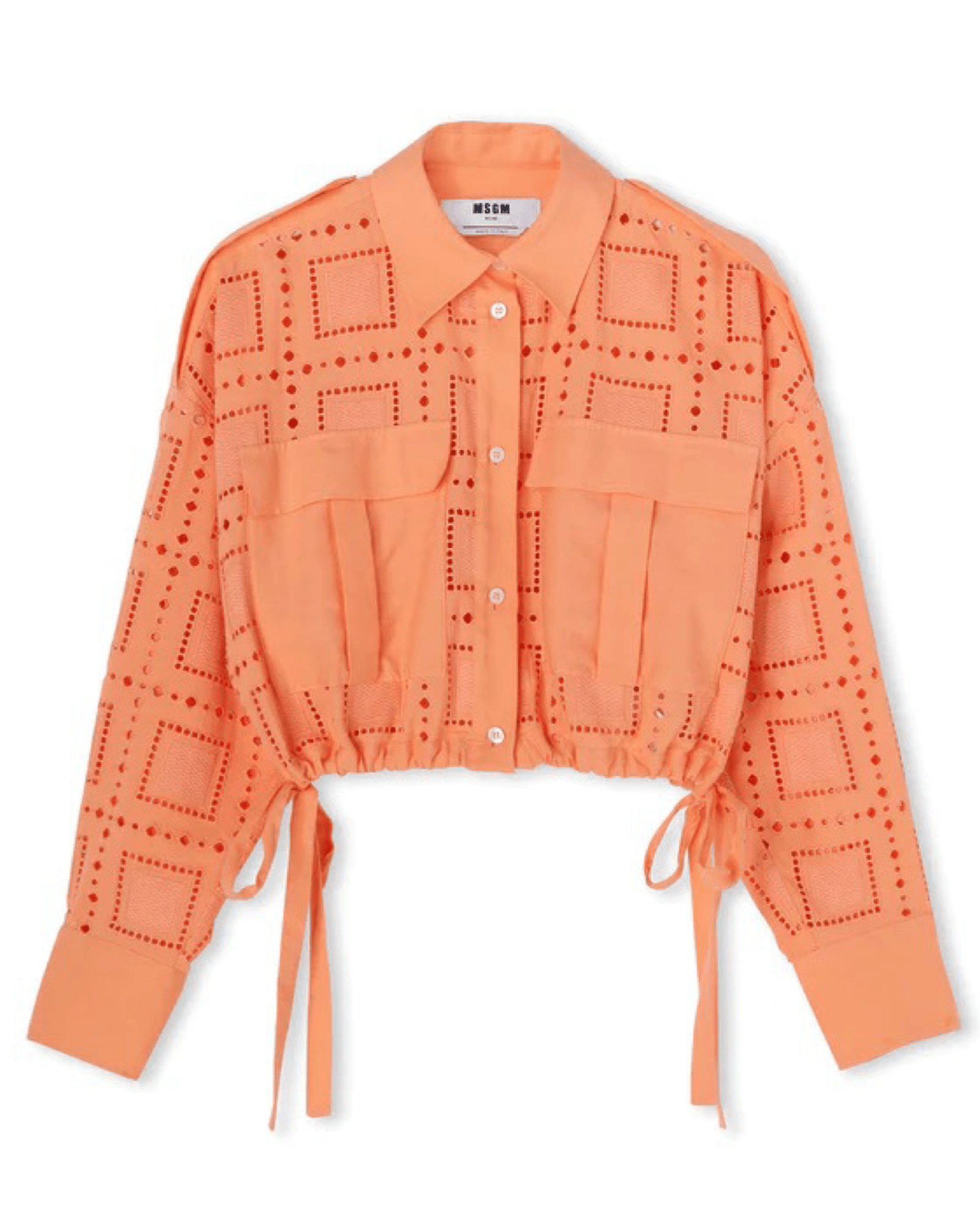MSGM - Ризи - Broderie - Anglaise Cropped Shirt - Love|Labels
