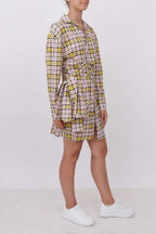 MSGM - Рокли - Checked Knot Shirt Dress - Love|Labels