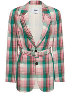 MSGM - Сака - Cotton & Linen Check Blazer - Love|Labels