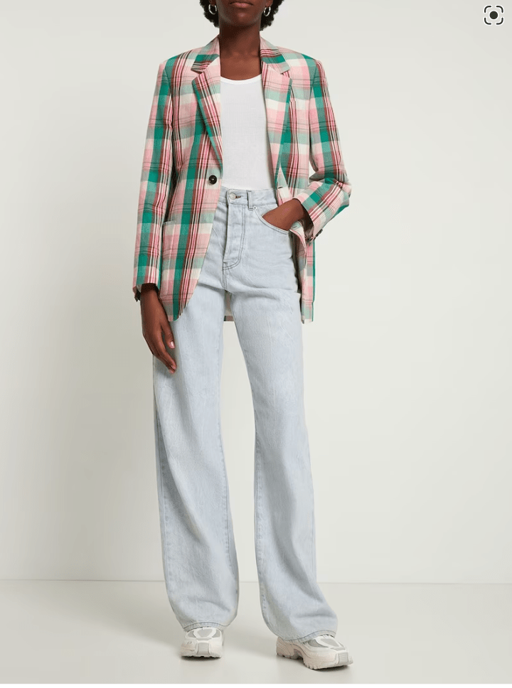 MSGM - Сака - Cotton & Linen Check Blazer - Love|Labels