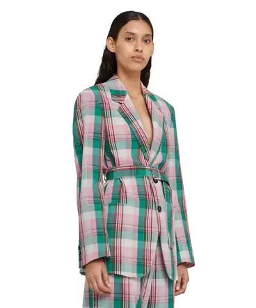 MSGM - Сака - Cotton & Linen Check Blazer - Love|Labels