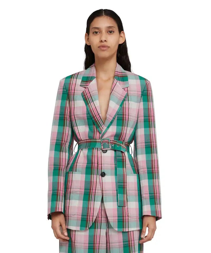 MSGM - Сака - Cotton & Linen Check Blazer - Love|Labels