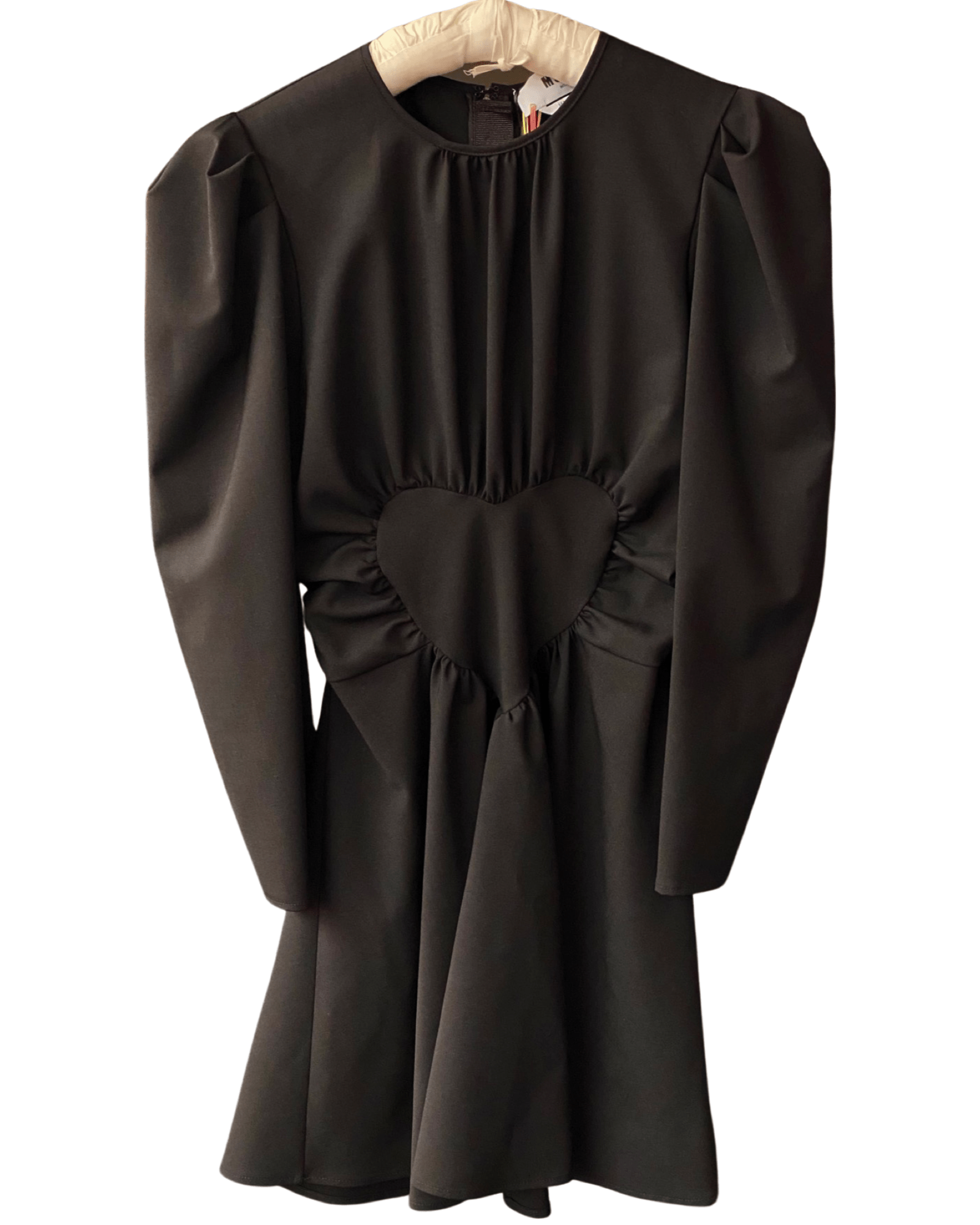 MSGM - Рокли - Heart Panel Black Dress - Love|Labels