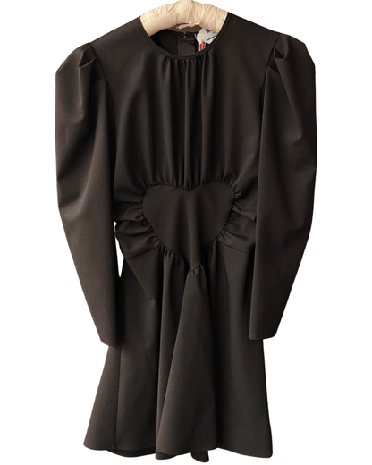 MSGM - Рокли - Heart Panel Black Dress - Love|Labels