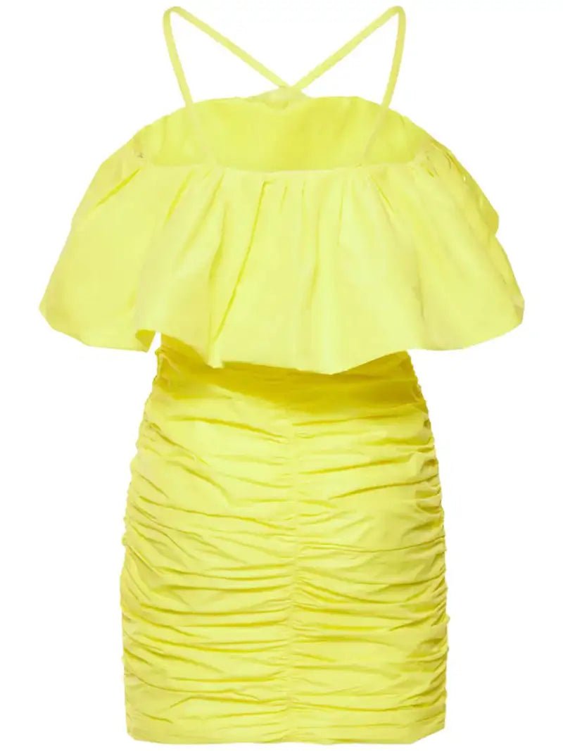 MSGM - Рокли - Ruched Ruffle - Trim Mini Dress - Love|Labels