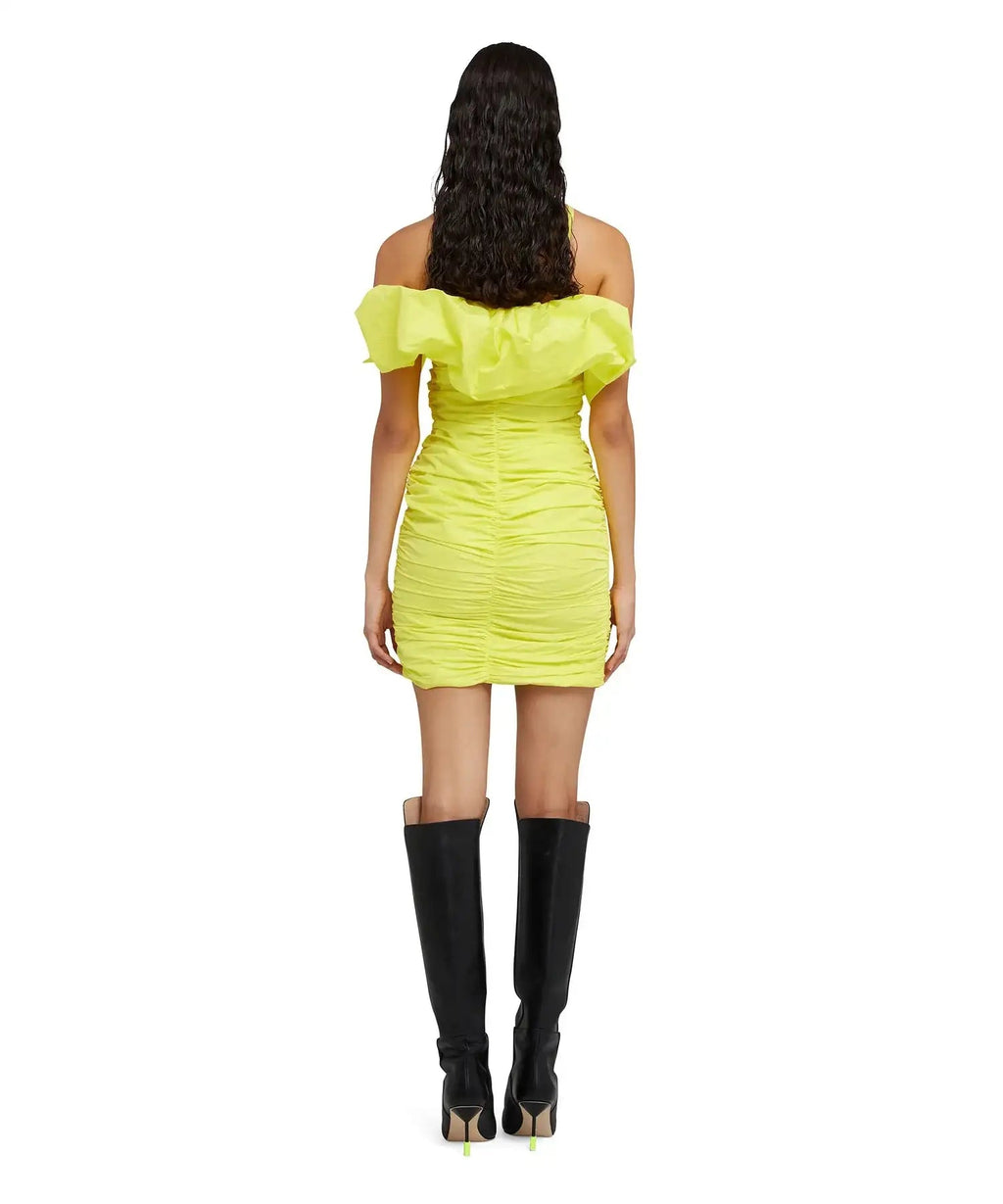 MSGM - Рокли - Ruched Ruffle - Trim Mini Dress - Love|Labels