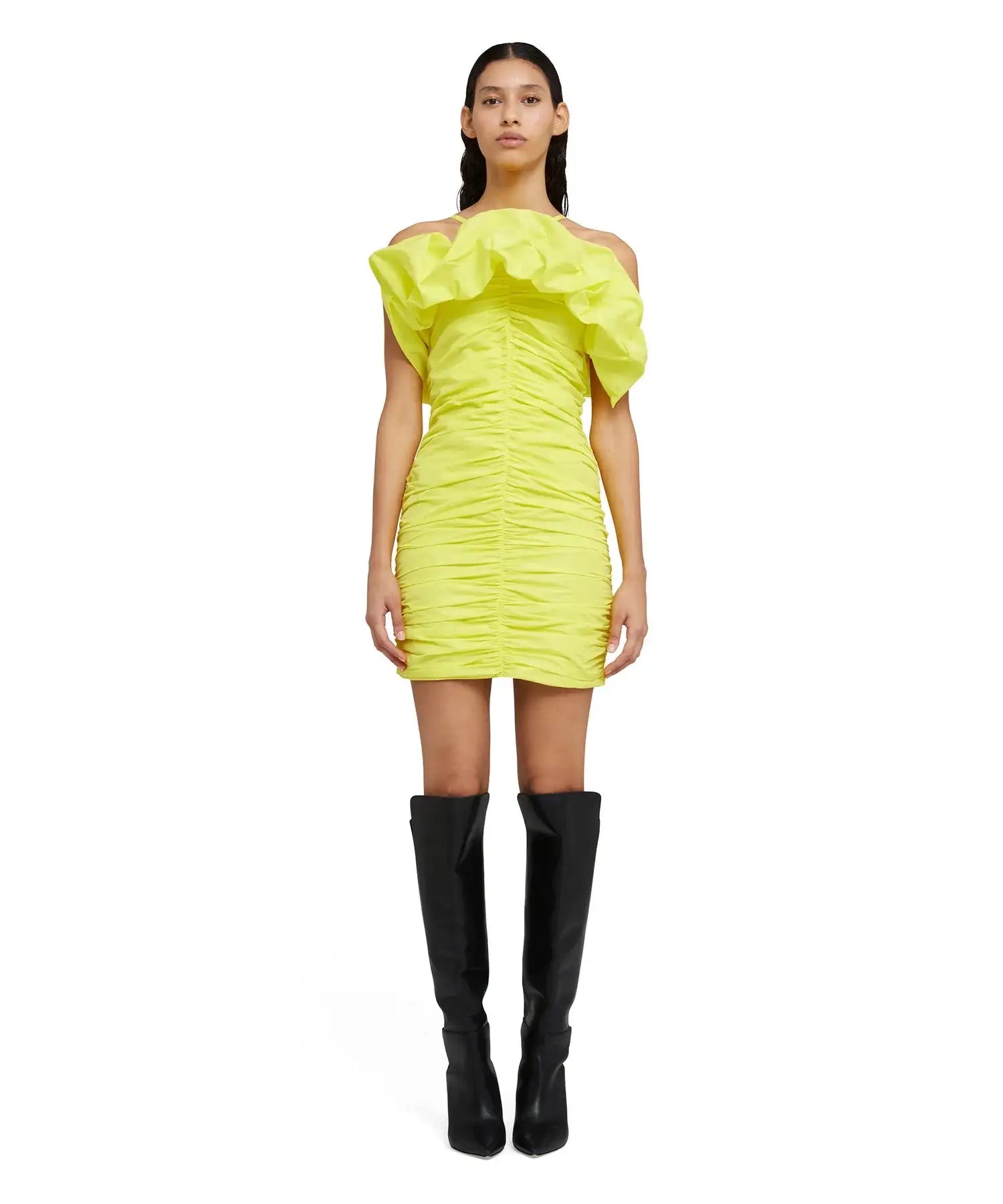 MSGM - Рокли - Ruched Ruffle - Trim Mini Dress - Love|Labels