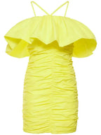 MSGM - Рокли - Ruched Ruffle - Trim Mini Dress - Love|Labels