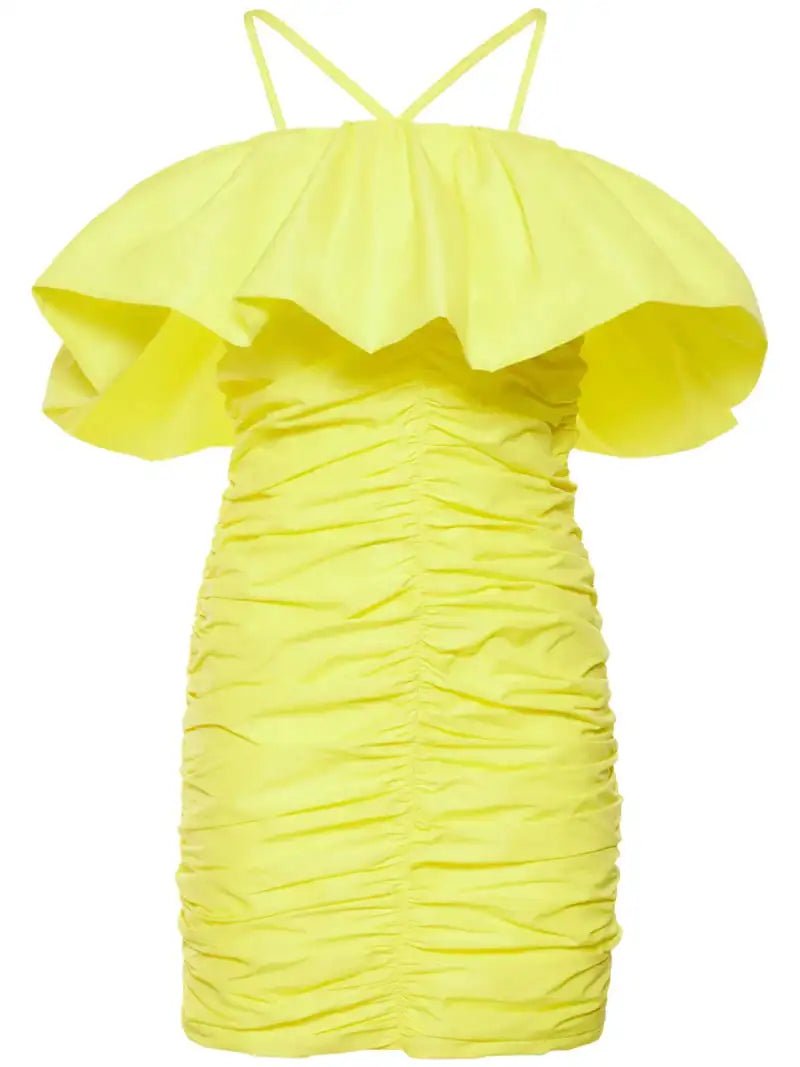 MSGM - Рокли - Ruched Ruffle - Trim Mini Dress - Love|Labels