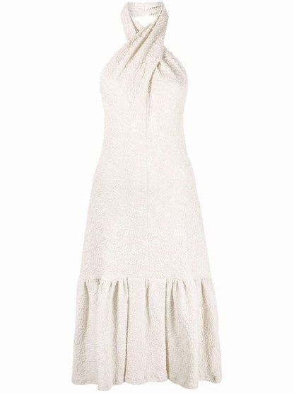 MSGM - Рокли - Textured Midi Halterneck Dress - Love|Labels