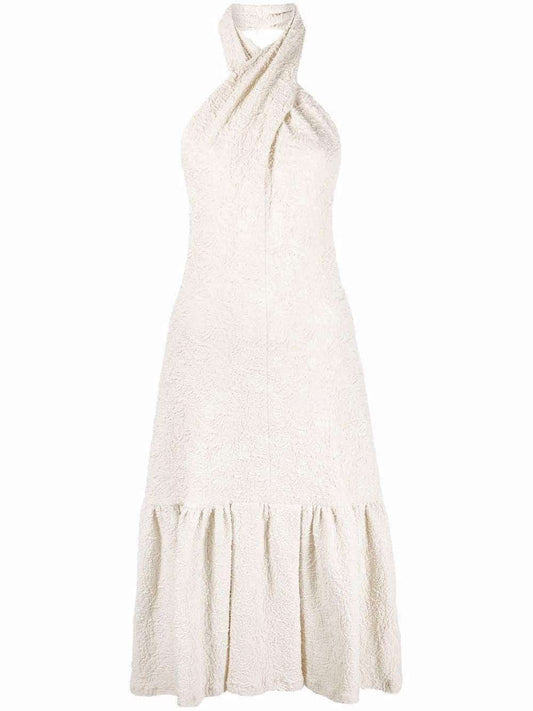 MSGM - Рокли - Textured Midi Halterneck Dress - Love|Labels