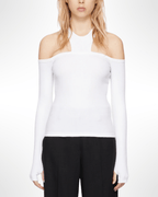 MSGM - Блузи - White Cutout Long Sleeve T-Shirt - Love|Labels