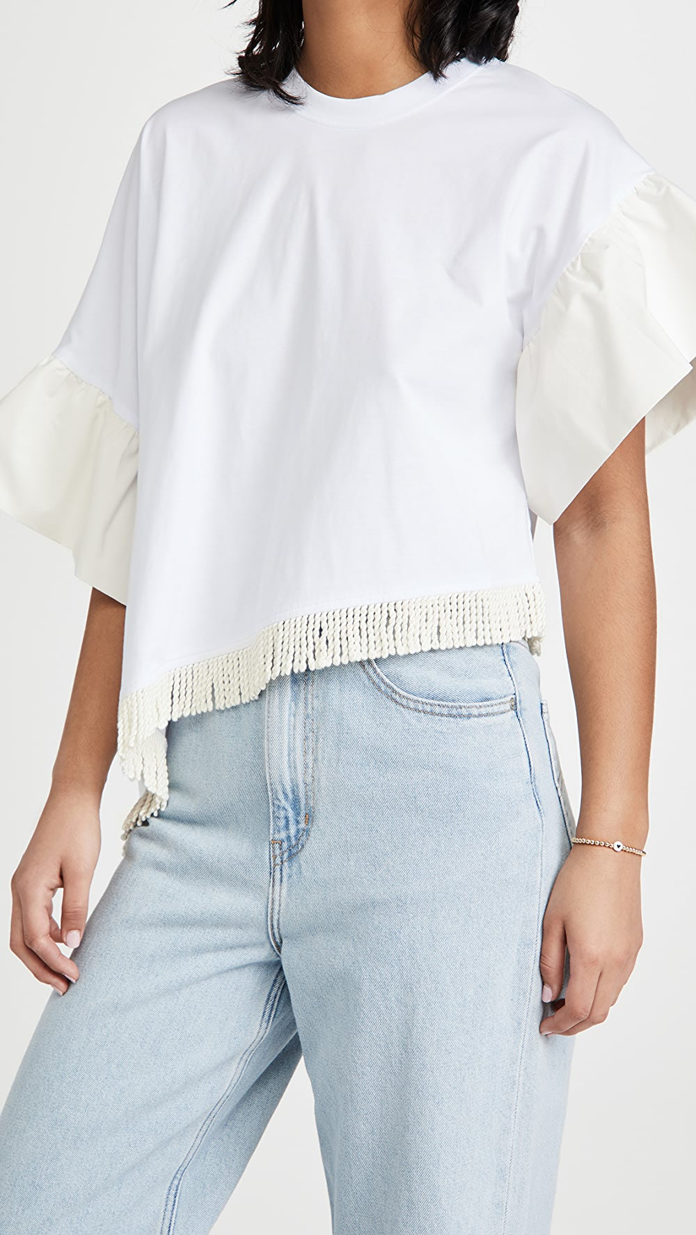 Fringed Bell-Sleeve Top