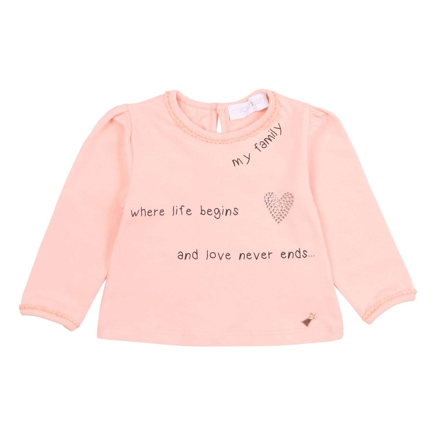 Mycloset - Блузи - Pink Print Long - Sleeve T-Shirt - Love|Labels