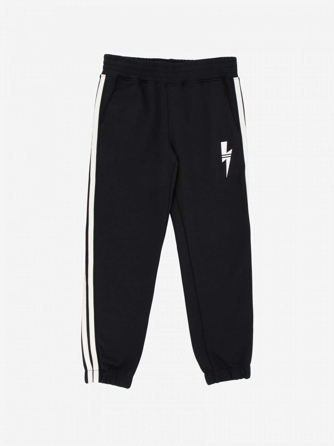 Neil Barrett Kids - Панталони - Black Logo Joggers - Love|Labels