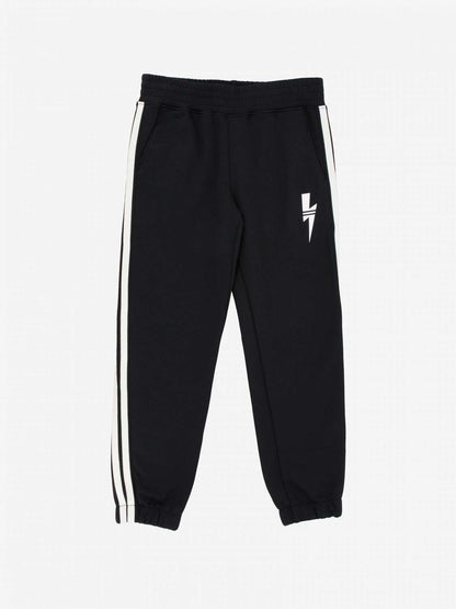 Neil Barrett Kids - Панталони - Black Logo Joggers - Love|Labels