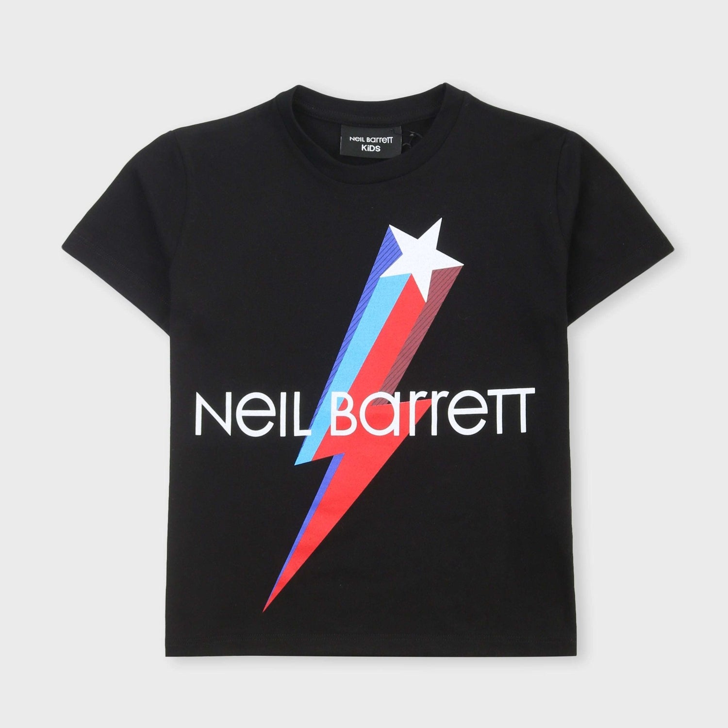 Neil Barrett Kids - Тениски - Black Thunderbolt T-Shirt - Love|Labels