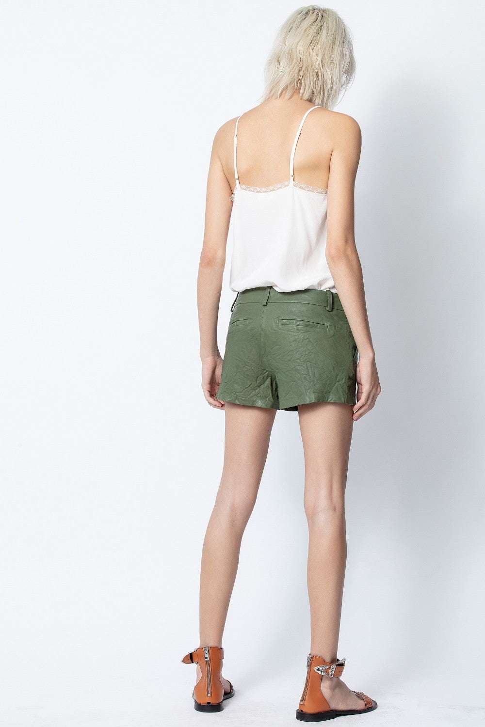 Zadig&amp;Voltaire u0428u043eu0440u0442u0438 SIMIO CRINKLE LEATHER SHORTS