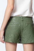 Zadig&amp;Voltaire u0428u043eu0440u0442u0438 SIMIO CRINKLE LEATHER SHORTS