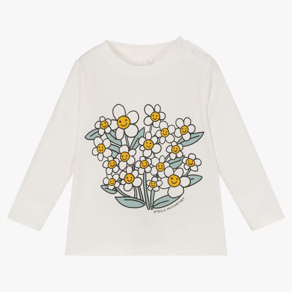 Stella McCARTNEY Kids - Блузи - Ivory Cotton Daisies Top - Love|Labels