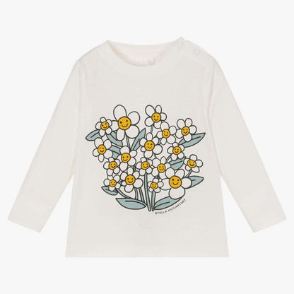 Stella McCARTNEY Kids - Блузи - Ivory Cotton Daisies Top - Love|Labels