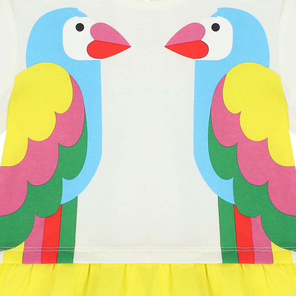 Stella McCARTNEY Kids - Рокли - Ivory Parrot Dress - Love|Labels