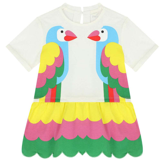 Stella McCARTNEY Kids - Рокли - Ivory Parrot Dress - Love|Labels