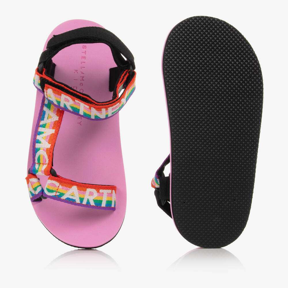 Stella McCARTNEY Kids - Обувки - Pink Rainbow Logo Sandals - Love|Labels