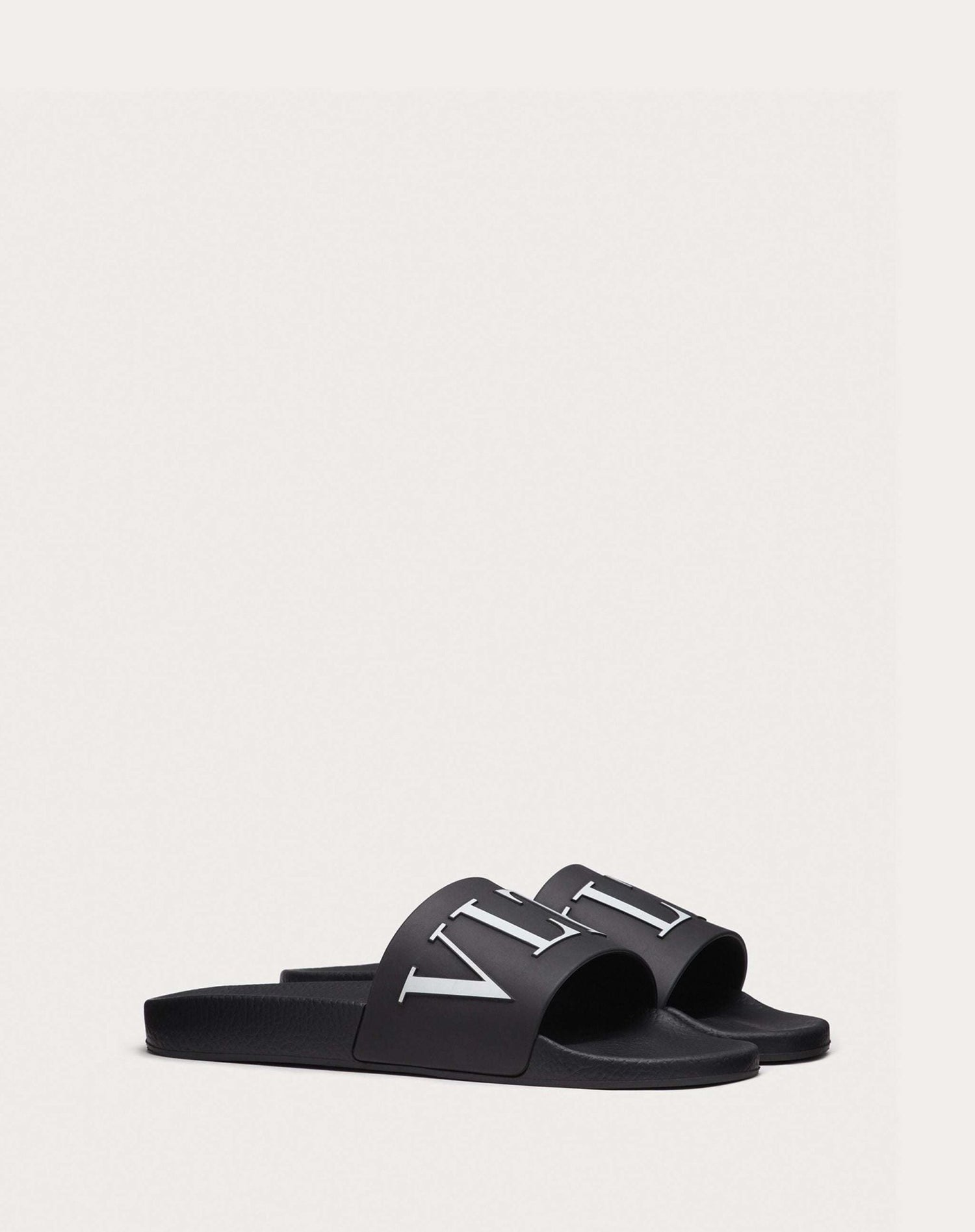 VALENTINO - Обувки - Black VLTN Print Slides - Love|Labels