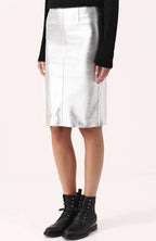 Zadig&Voltaire - Поли - Silver Leather Skirt - Love|Labels