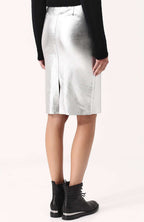 Zadig&Voltaire - Поли - Silver Leather Skirt - Love|Labels